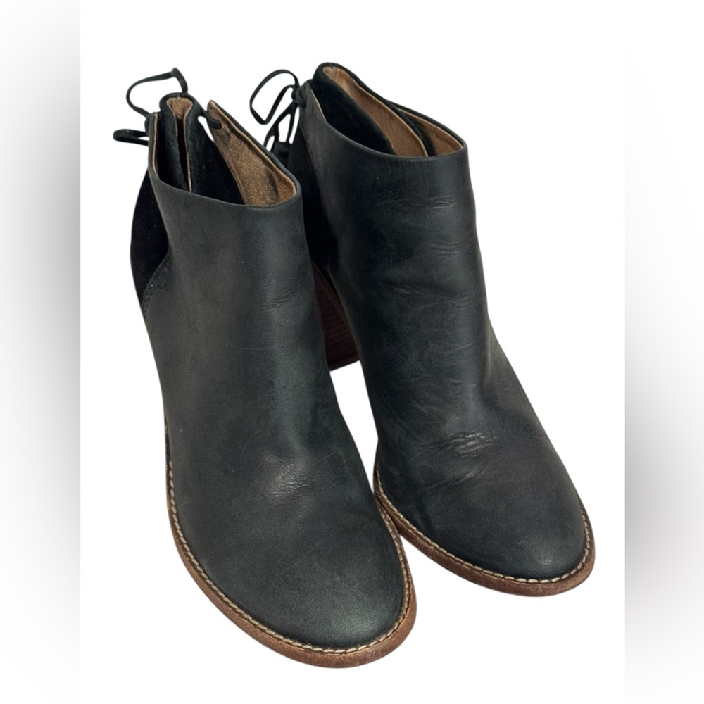 Sezane Madewell High Heel Tassel Black Leather Ankle Boots Sz. 8 1/2 - Picture 4 of 11